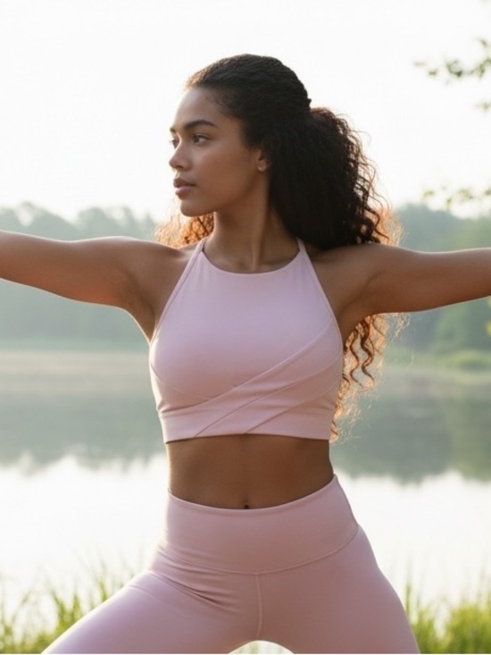 lululemon athletica Other - NWT Lululemon Flow Y Wrap-Front High-Neck Bra in Meadowsweet Pink size 2